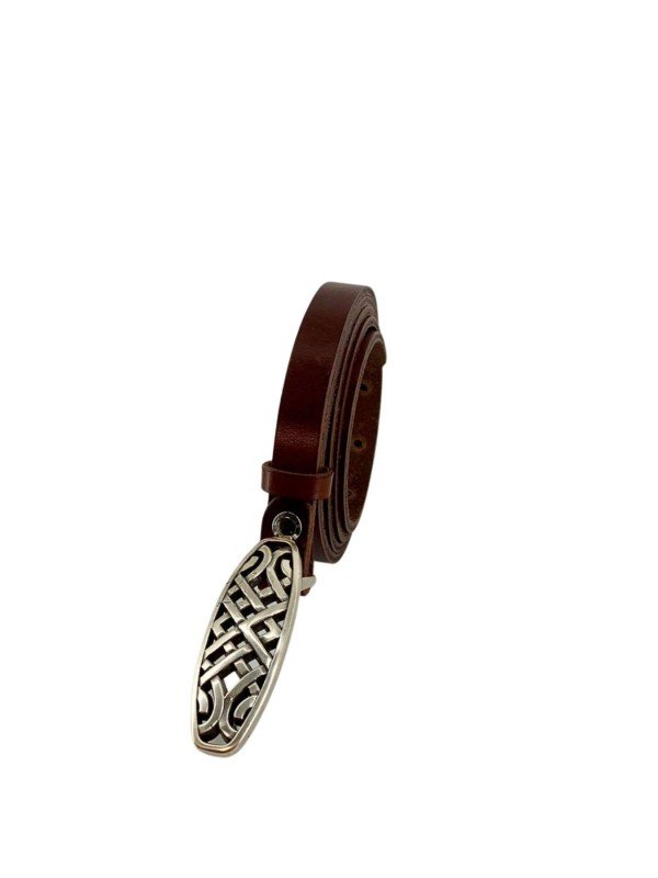 Δερμάτινη Χειροποίητη Ζώνη Σε Καφέ Χρώμα Πολύ Λεπτή