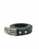 Leather Handmade Thin Belt in Black Color