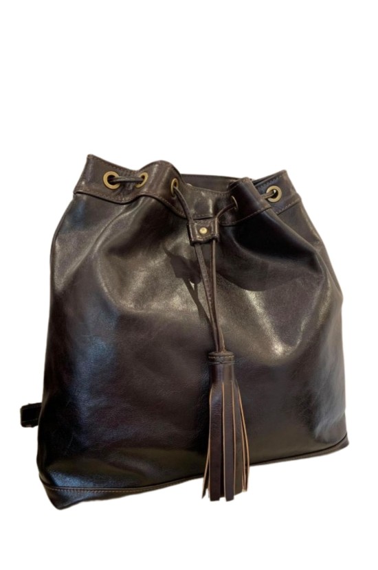 Brown Leather Backpack En