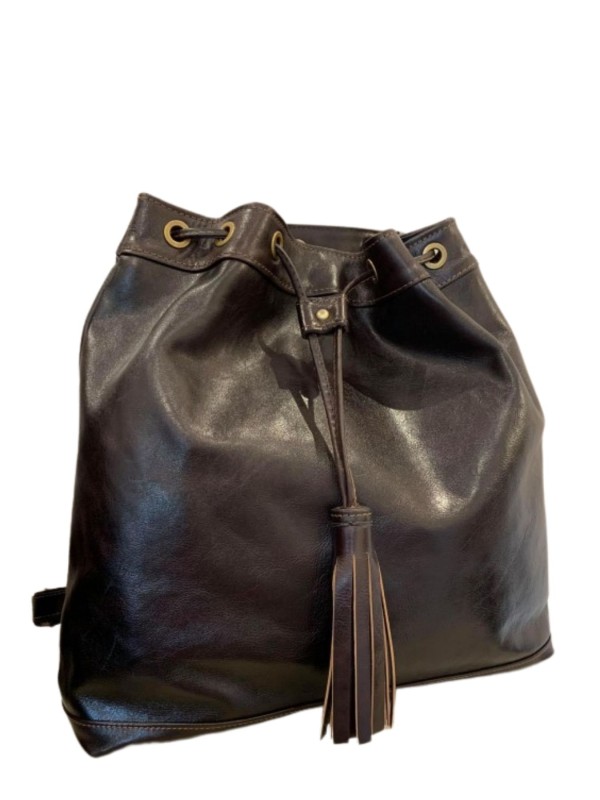 Brown Leather Backpack En