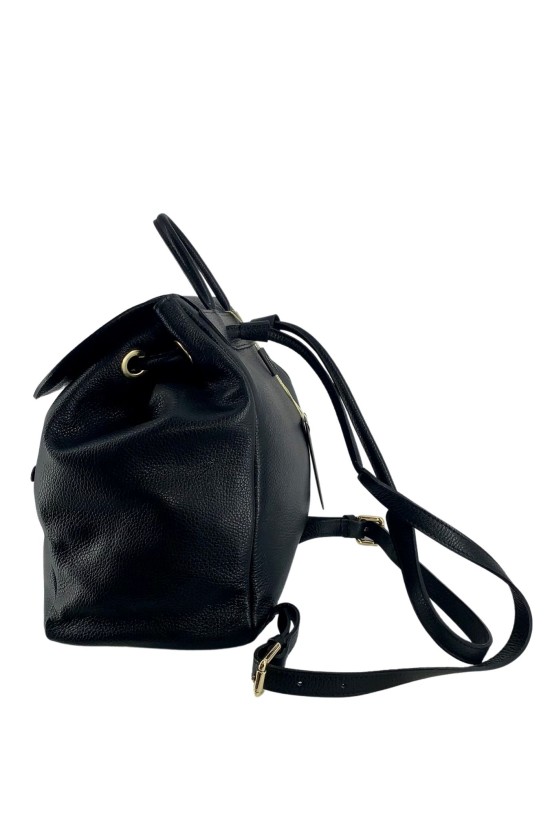 Italian Handmade Leather Backpack Black 697 En