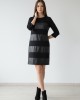 Black Dress With Leatherette and 3/4 Sleeves Black Dress With Leatherette and 3/4 Sleeves