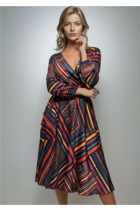 Φόρεμα Ριγέ Black-Red Φόρεμα Ριγέ Black-Red