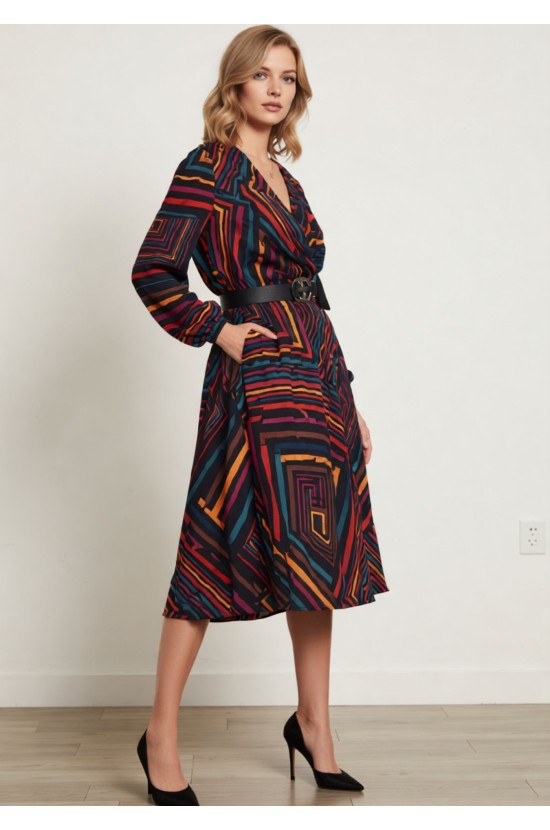 Φόρεμα Ριγέ Black-Red Φόρεμα Ριγέ Black-Red