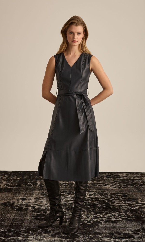 Dress Black Leatherette Dress Black Leatherette