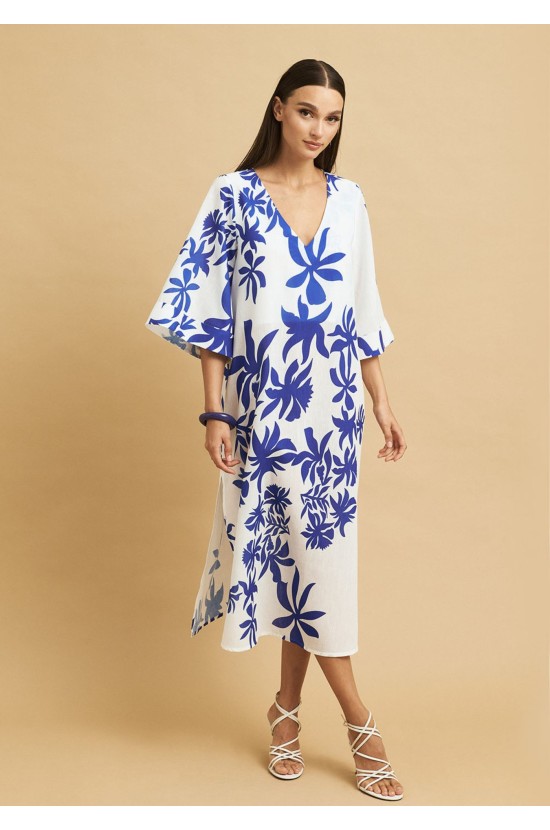 Dress with Blue Floral Design Dress with Blue Floral Design