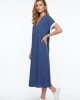 Maxi Φόρεμα Με V Σε Denim Blue Maxi Φόρεμα Με V Σε Denim Blue