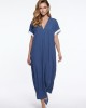 Maxi Φόρεμα Με V Σε Denim Blue Maxi Φόρεμα Με V Σε Denim Blue