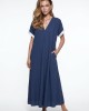 Maxi Φόρεμα Με V Σε Denim Blue Maxi Φόρεμα Με V Σε Denim Blue