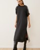 Midi Colorblock Dress with Embroidered Details