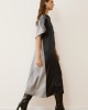 Midi Colorblock Dress with Embroidered Details