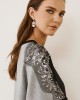 Midi Colorblock Dress with Embroidered Details