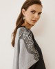 Midi Colorblock Dress with Embroidered Details