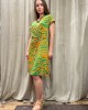 Dress Short Green- Orange