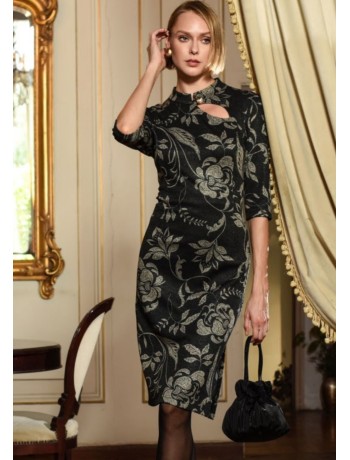 Φόρεμα Μαύρο Εμπριμέ