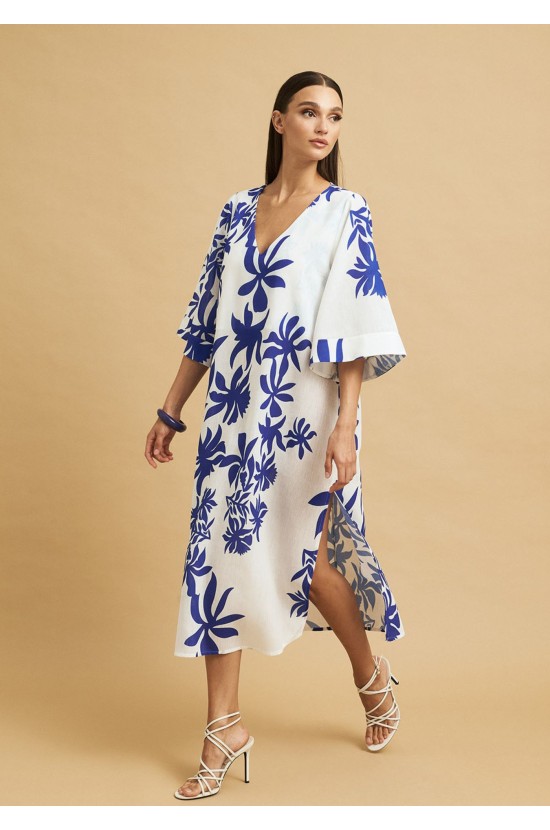 Dress with Blue Floral Design Dress with Blue Floral Design