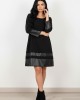Black Dress With Leather Details