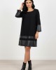 Black Dress With Leather Details