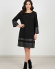 Black Dress With Leather Details