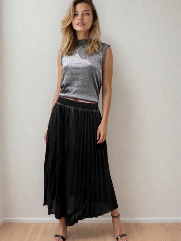 Φούστα Πλισέ Μαύρη Φούστα Πλισέ Μαύρη