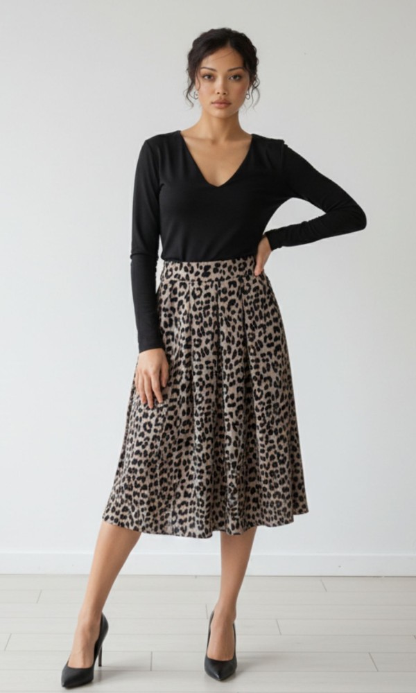 Midi Φούστα Animal Print