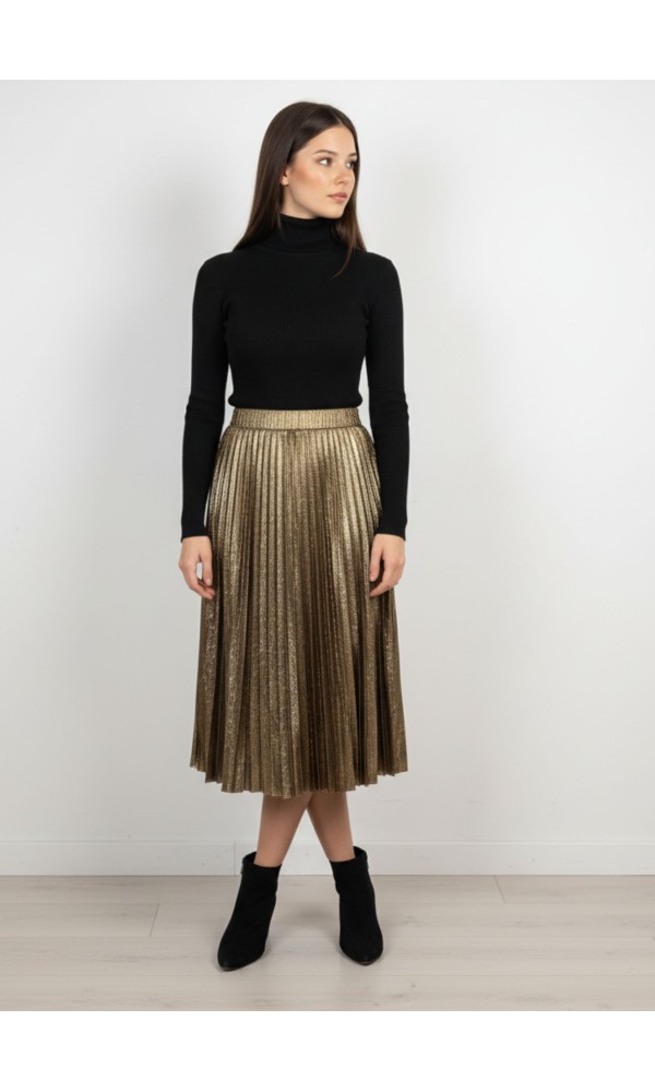 Φούστα Πλισέ Χρυσή 