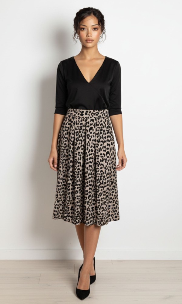 Midi Φούστα Animal Print