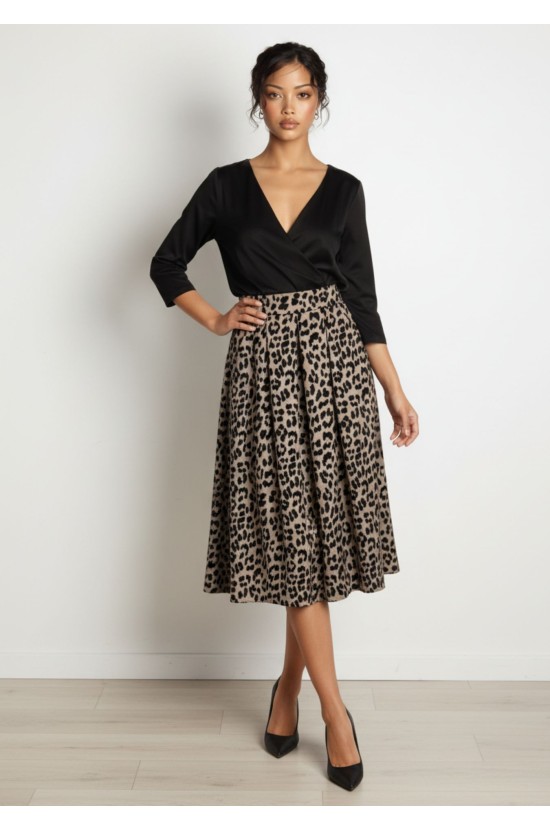 Midi Φούστα Animal Print