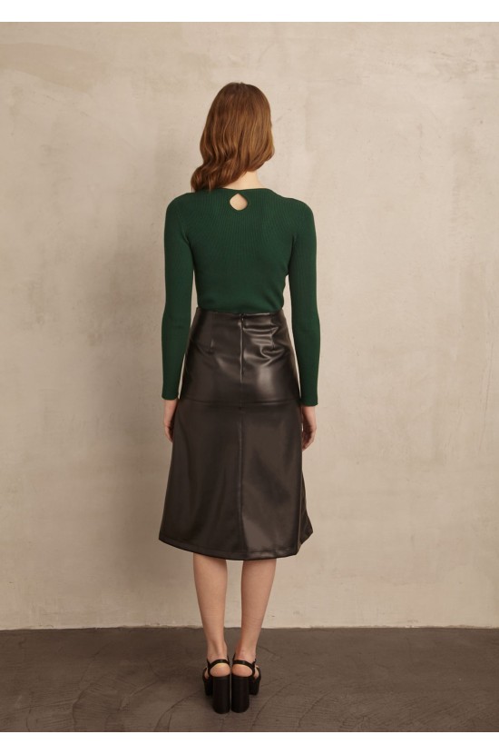 Black leatherette skirt