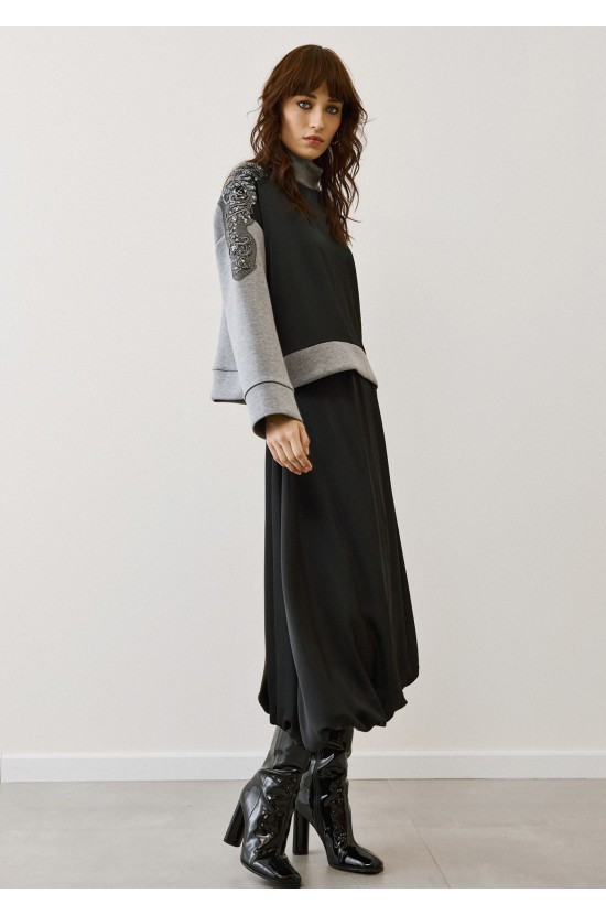 Black Satin Balloon Skirt Black Satin Balloon Skirt