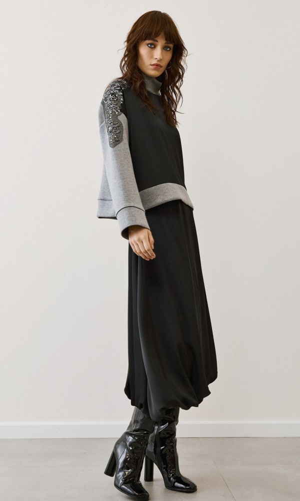 Black Satin Balloon Skirt Black Satin Balloon Skirt