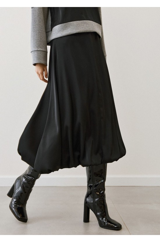 Black Satin Balloon Skirt Black Satin Balloon Skirt