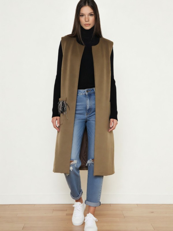 Γιλέκο Μακρύ Camel