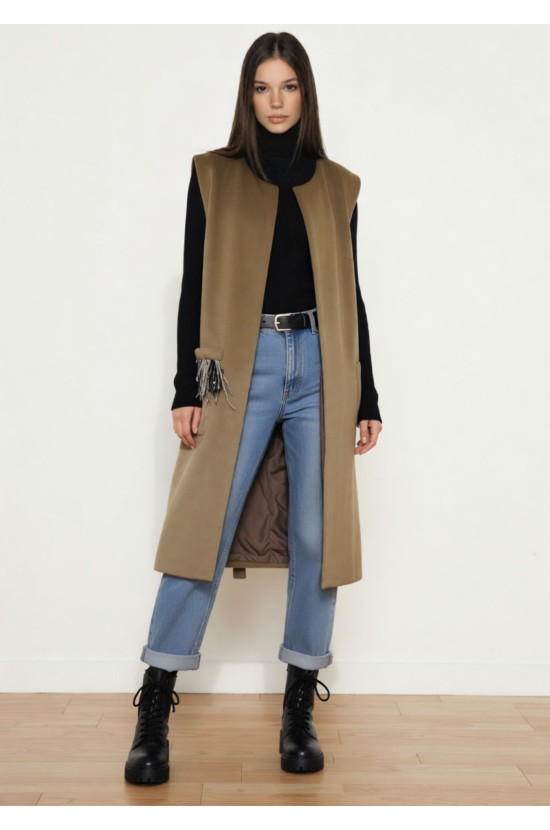 Γιλέκο Μακρύ Camel