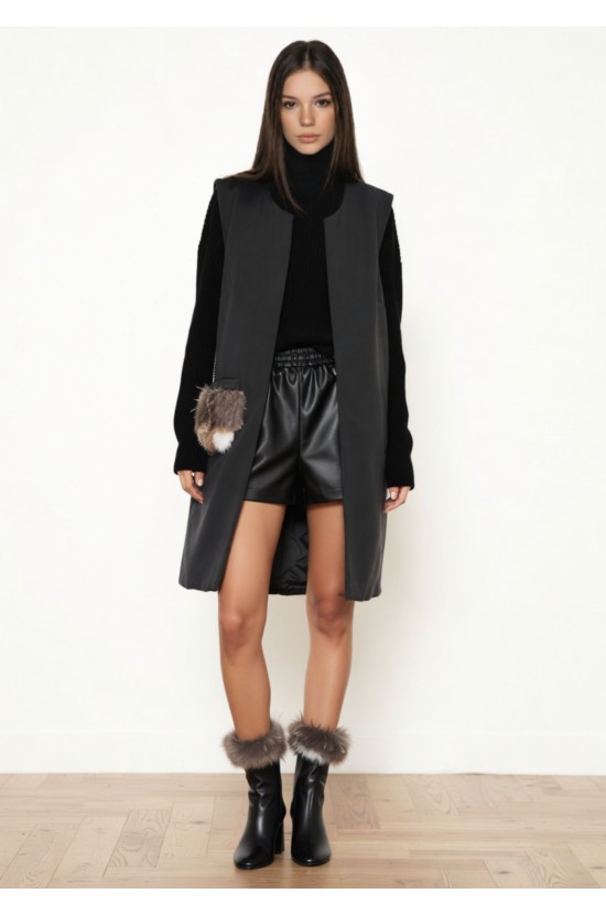 Γιλέκο Μακρύ Μαύρο