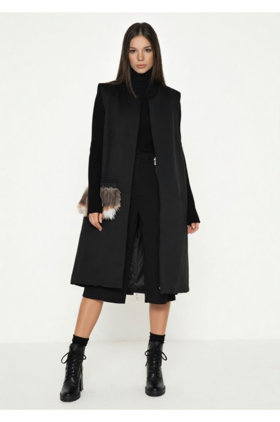 Γιλέκο Μακρύ Μαύρο