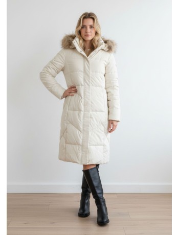 Μπουφάν Εκρού Μακρύ