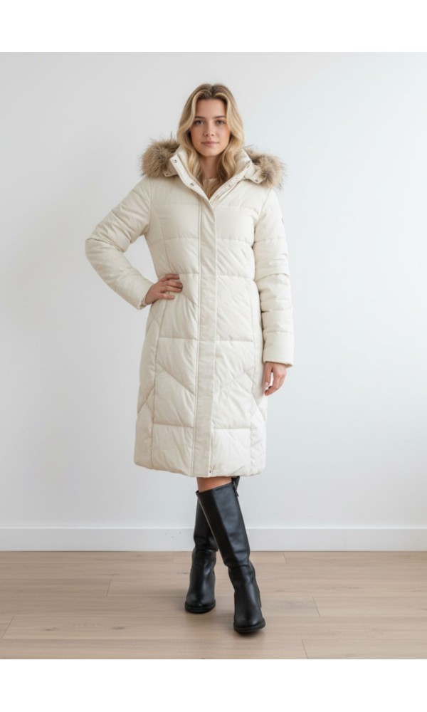 Μπουφάν Εκρού Μακρύ