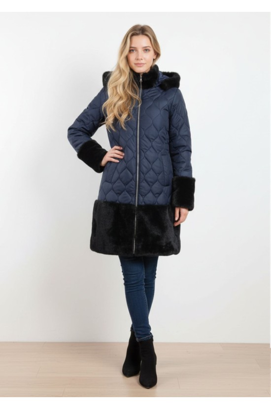 Μπουφάν Μπλε Με Γούνα Μπουφάν Μπλε Με Γούνα