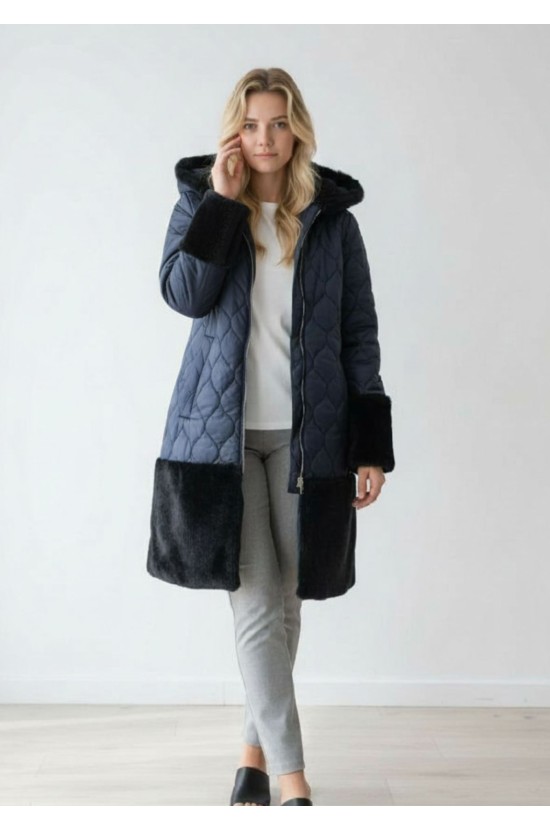 Μπουφάν Μπλε Με Γούνα Μπουφάν Μπλε Με Γούνα