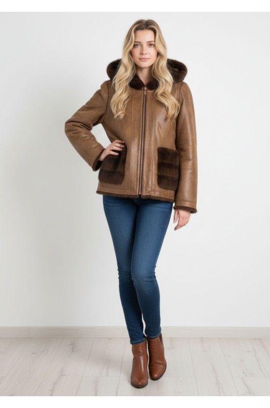 Double Face Μπουφάν Mε Γούνα