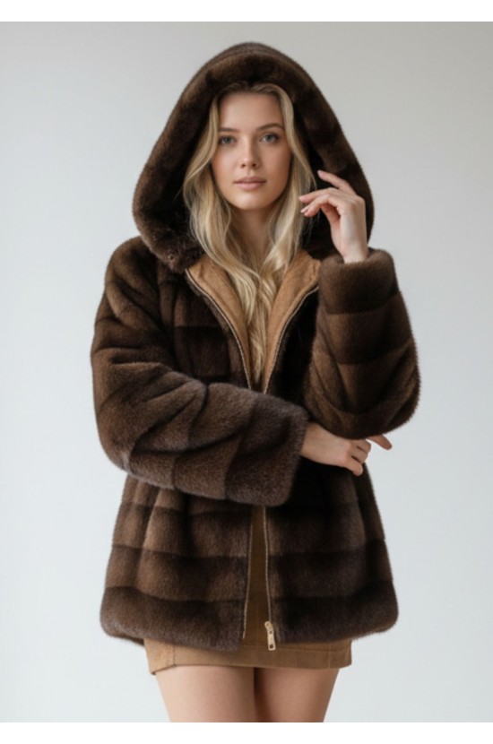 Double Face Μπουφάν Mε Γούνα