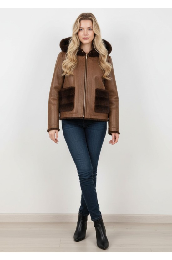 Double Face Μπουφάν Mε Γούνα