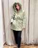 Long Olive Jacket With Fur