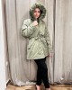 Long Olive Jacket With Fur