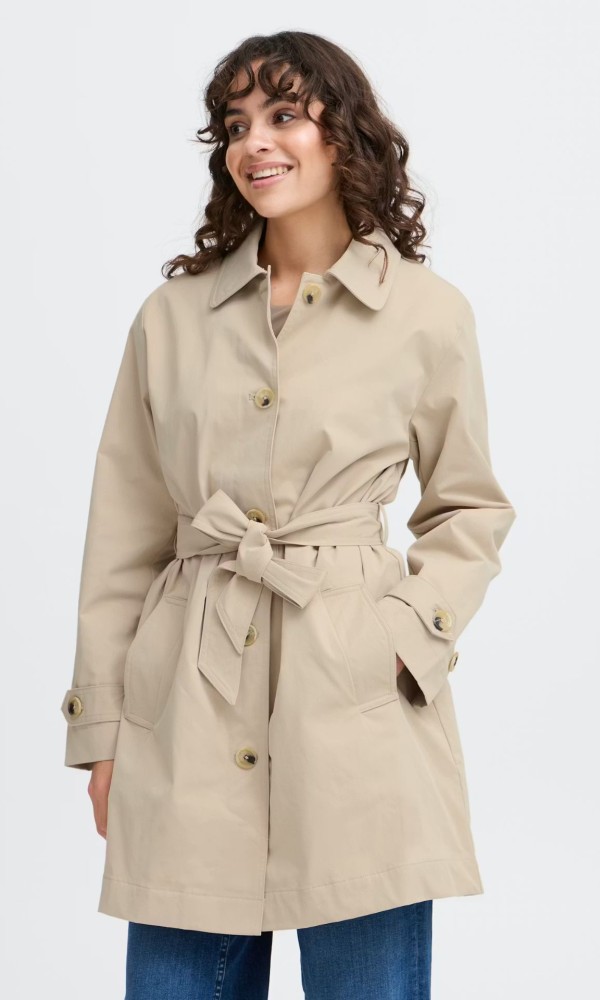 Καμπαρντίνα Με Ζώνη Beige