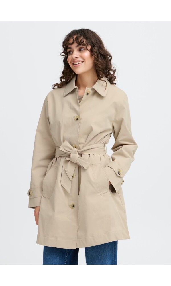 Καμπαρντίνα Με Ζώνη Beige