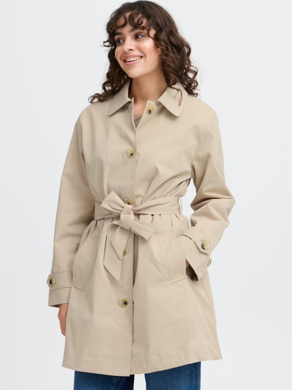 Καμπαρντίνα Με Ζώνη Beige