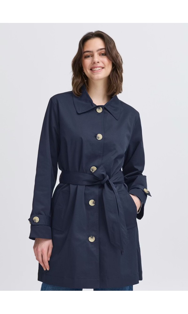 Καμπαρντίνα Με Ζώνη  Navy