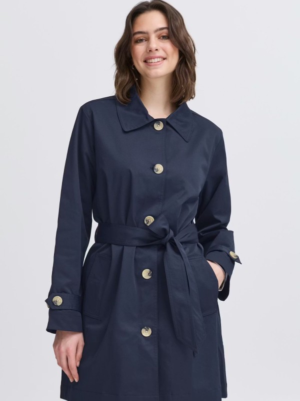 Καμπαρντίνα Με Ζώνη  Navy